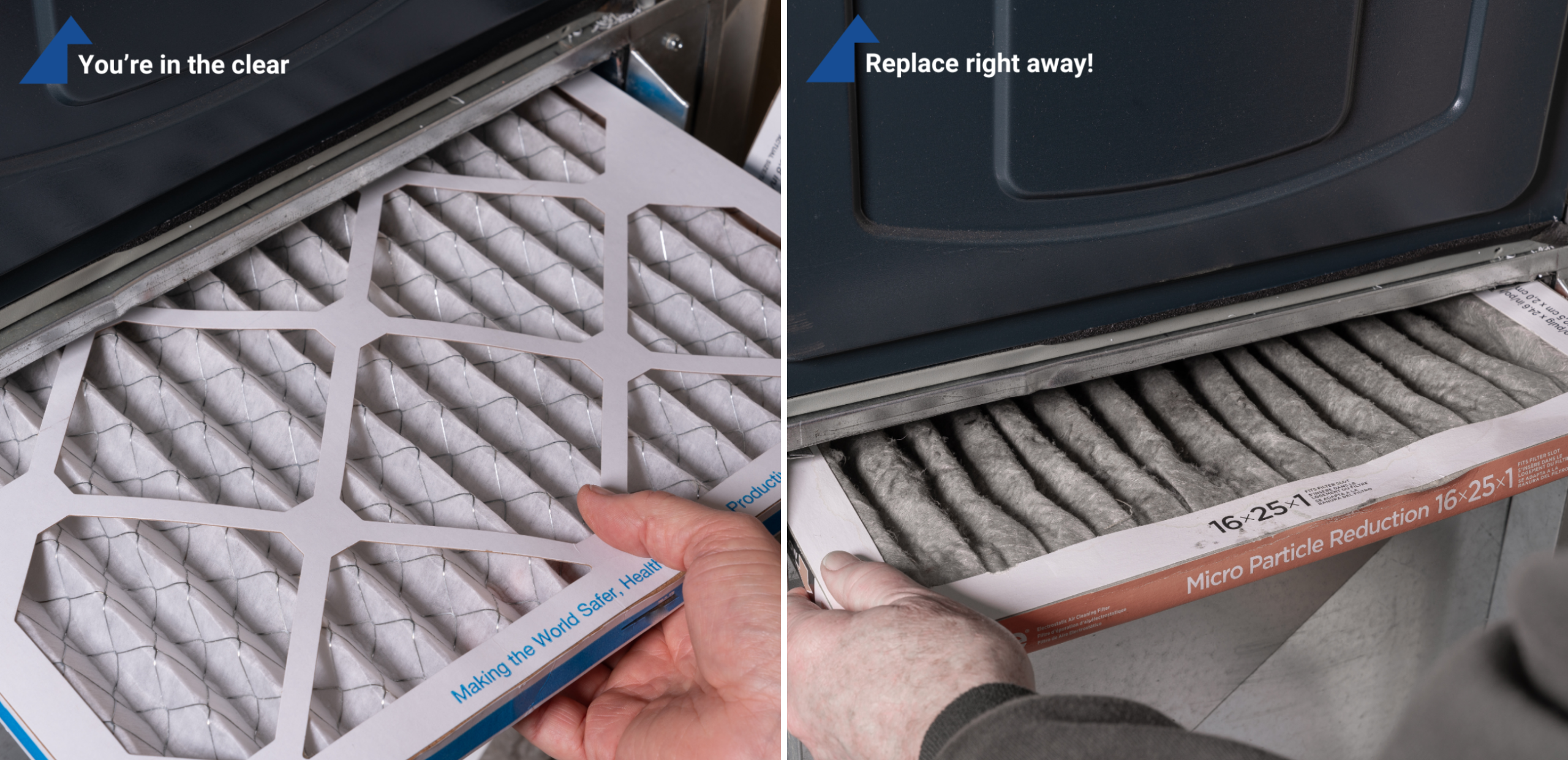 Clean vs Dirty Furnace Filter