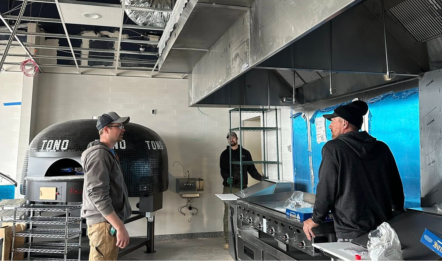 Tono Pizzeria & Cheesesteaks commercial HVAC ventilation installation - Binder Heat & Air